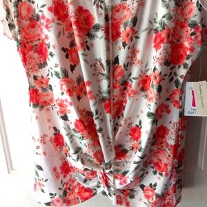 Bobbie Brooks top with necklace, lace back and knot front. Size large